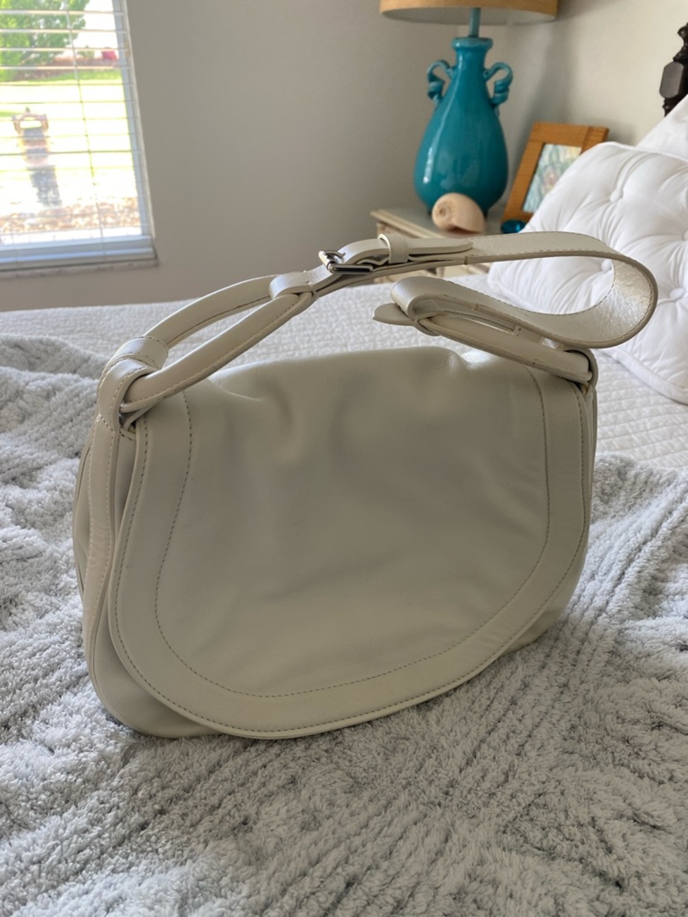 Ralph Lauren Cream Saddle Shoulder Bag
